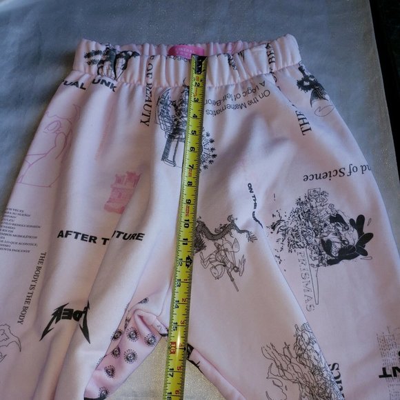 LIBERAL YOUTH MINISTRY Pink Heaven Print Sweatpants Sz L - Picture 7 of 13